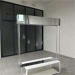 Wedding Crystal Flower Stand Centerpiece With Mirror Flower Holder 150cm