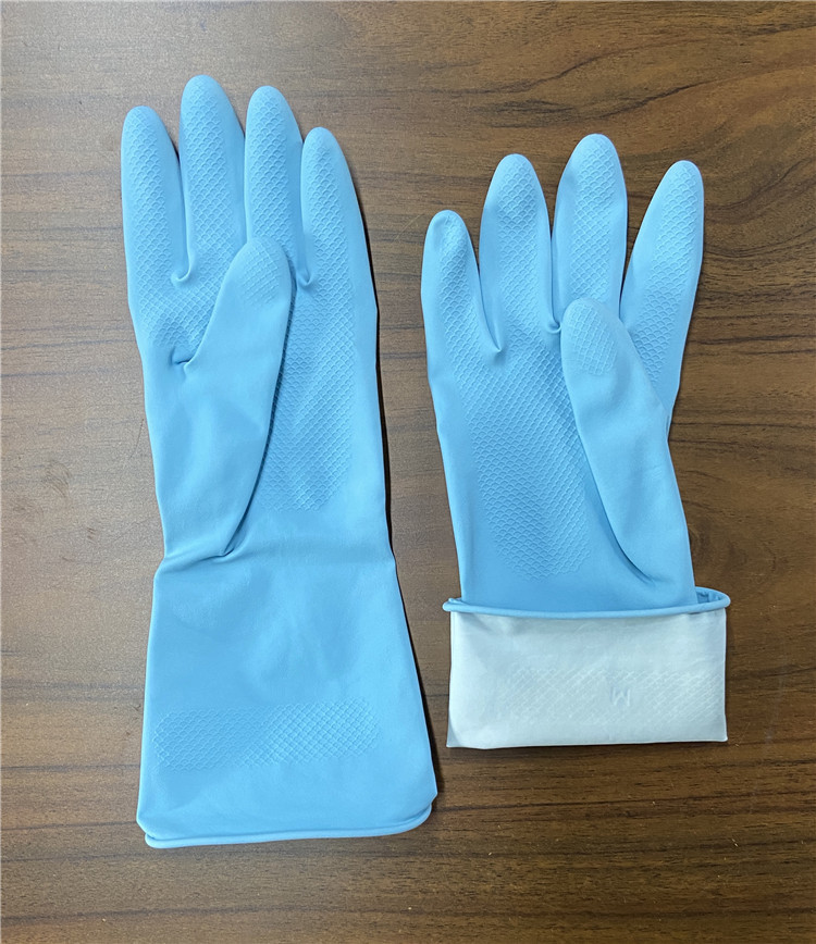 M 75g Spray Flocklined Kitchen Rubber Gloves For Cleaning Bathroom