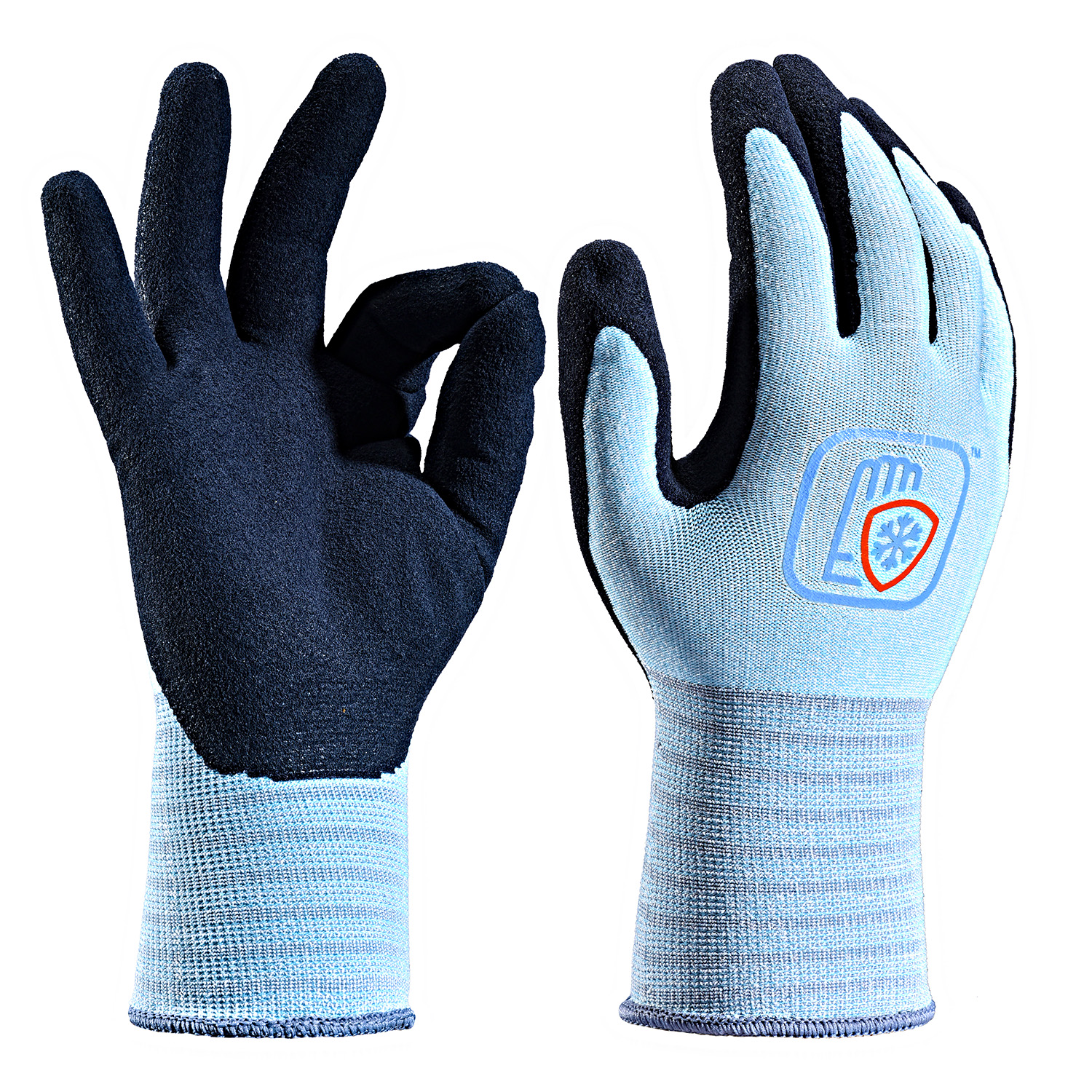 CE EN388 Non Slip Power Grip Industrial Latex Palm Coated Gloves Blue