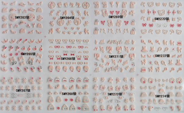 Gold/silver color 3D nail polish sticker Nail Art 3D Sticker nail decal-SMY263