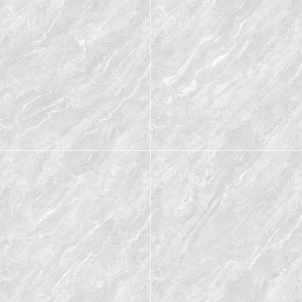 Light Grey Glazed Polished Porcelain Marble Wall Tile / Floor Tile 600X600mm