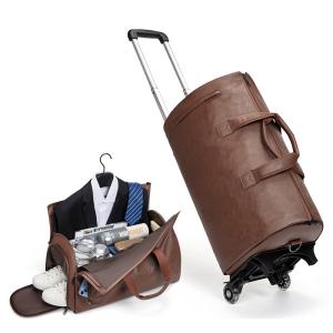 China Retro Wheeled Garment Trolley Duffle Bag Large Rolling Duffle Bag 30cm High wholesale