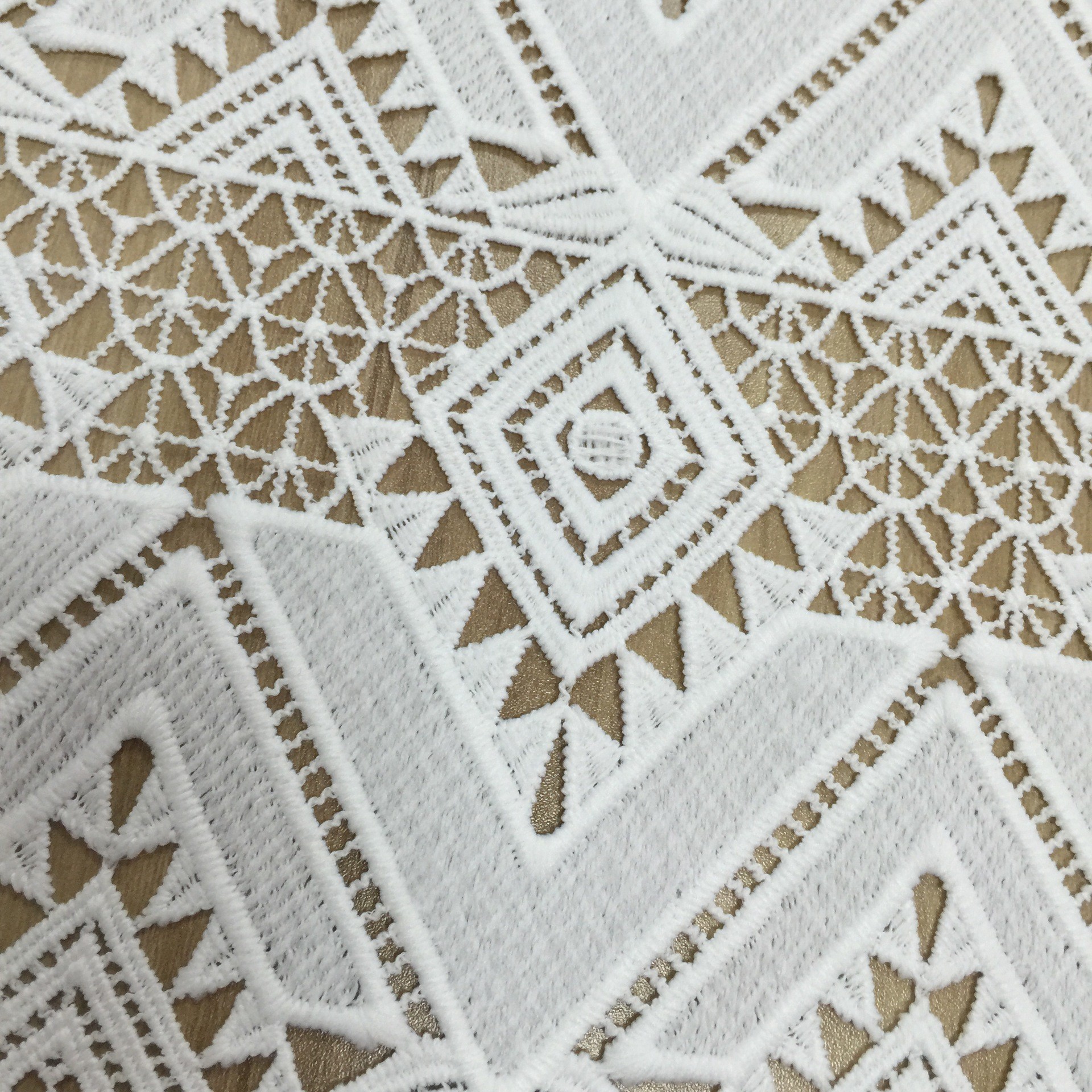 Black Geometrics Chemical Lace Embroidery Fashion fabric for Garment Accessories