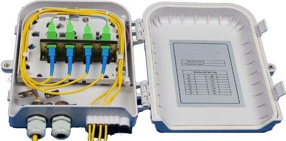 Durable Outdoor Fiber Optic Termination Box Multi Dwelling Unit 12 Fibers