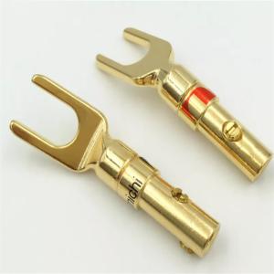 China Multiscene Nakamichi Gold Plated Banana Plugs Y Spade Silver Color wholesale