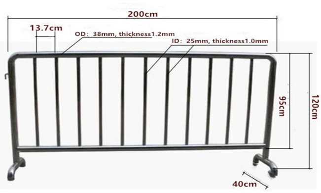 OHSAS 1500mm Portable Crowd Control Barriers Galvanised Pedestrian Barriers