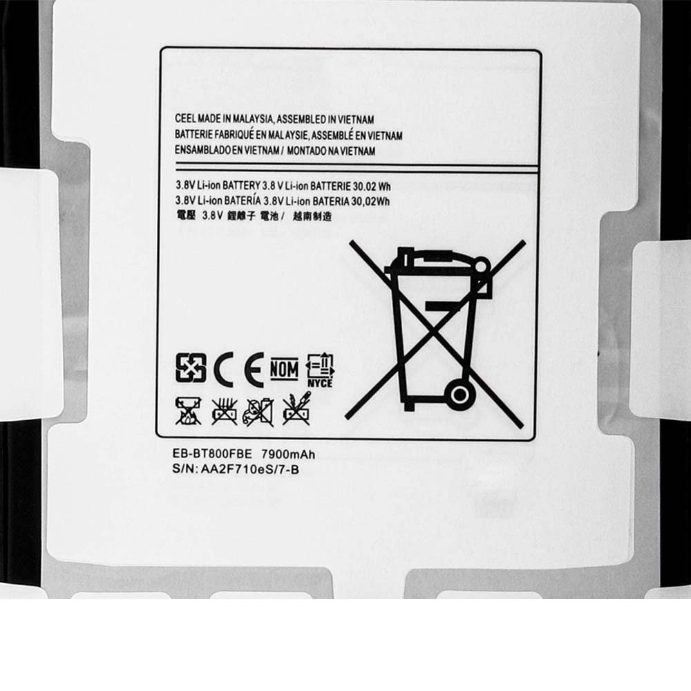 30.02Wh 7900mAh EB BT800FBE Battery For Samsung Tablet