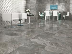 China Living Room Modern Porcelain Tile Polished Strong Abrasives Resistance grey color 600x600mm size wholesale