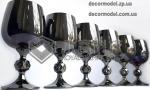 PVD glass goblets transparent silver, transparent gold, transparent rainbow