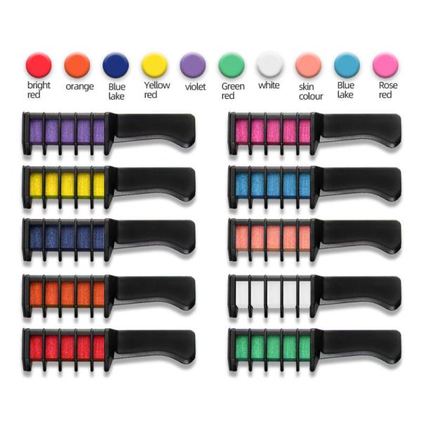 Kids Safe Hair Chalk Comb Set Washable Hair Dye Chalk for Temporary Hair Color