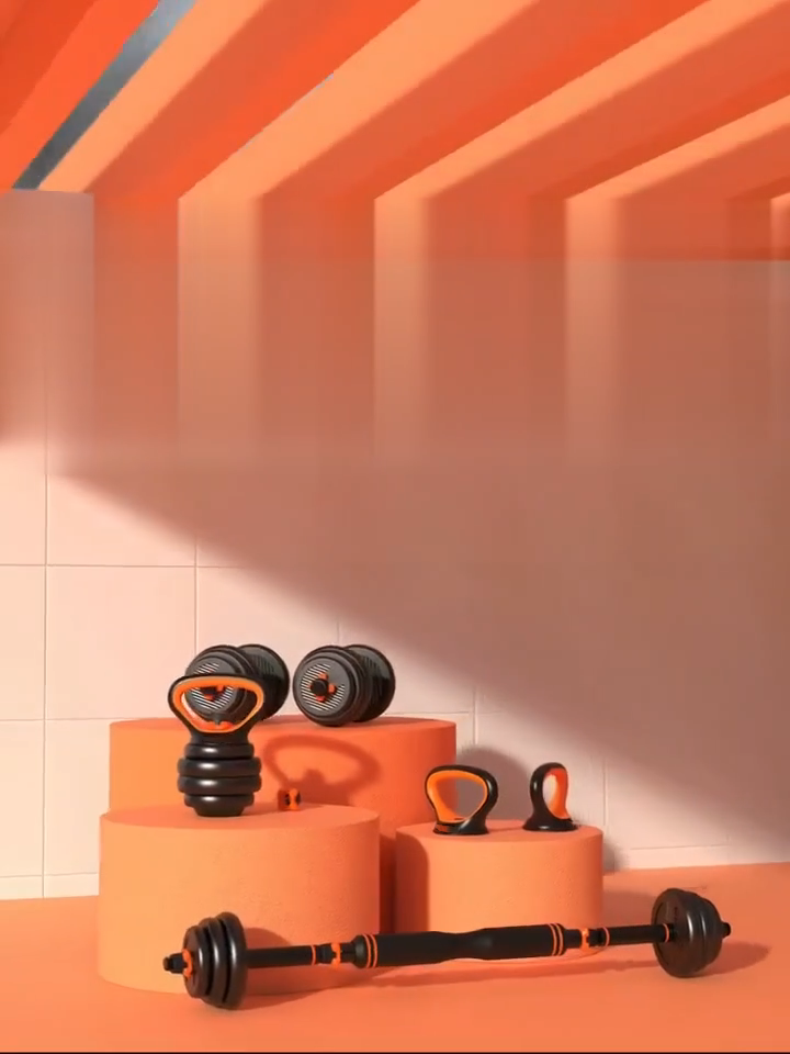 17CM Cast Iron Six In One Adjustable Rubber Dumbbell Set 50kg Muscle Relex