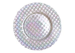 China 13 Inch Handmade Luster Glass Charger Plates Electroplating wholesale