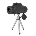 Black Super Powered 40x60 Monocular Telescope Black With Compass / Tripod