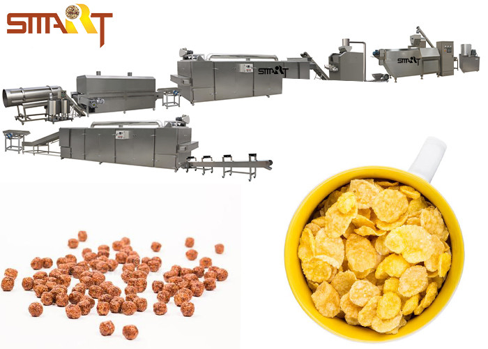 Extrusion Press Corn Flakes Production Line / Cornflakes Making Machine