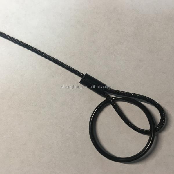 7x7 Wire Rope 1/16" Black Powder Coated Steel Cable Galvanized Aircraft Cable for Stage and Movies ASTM Standard