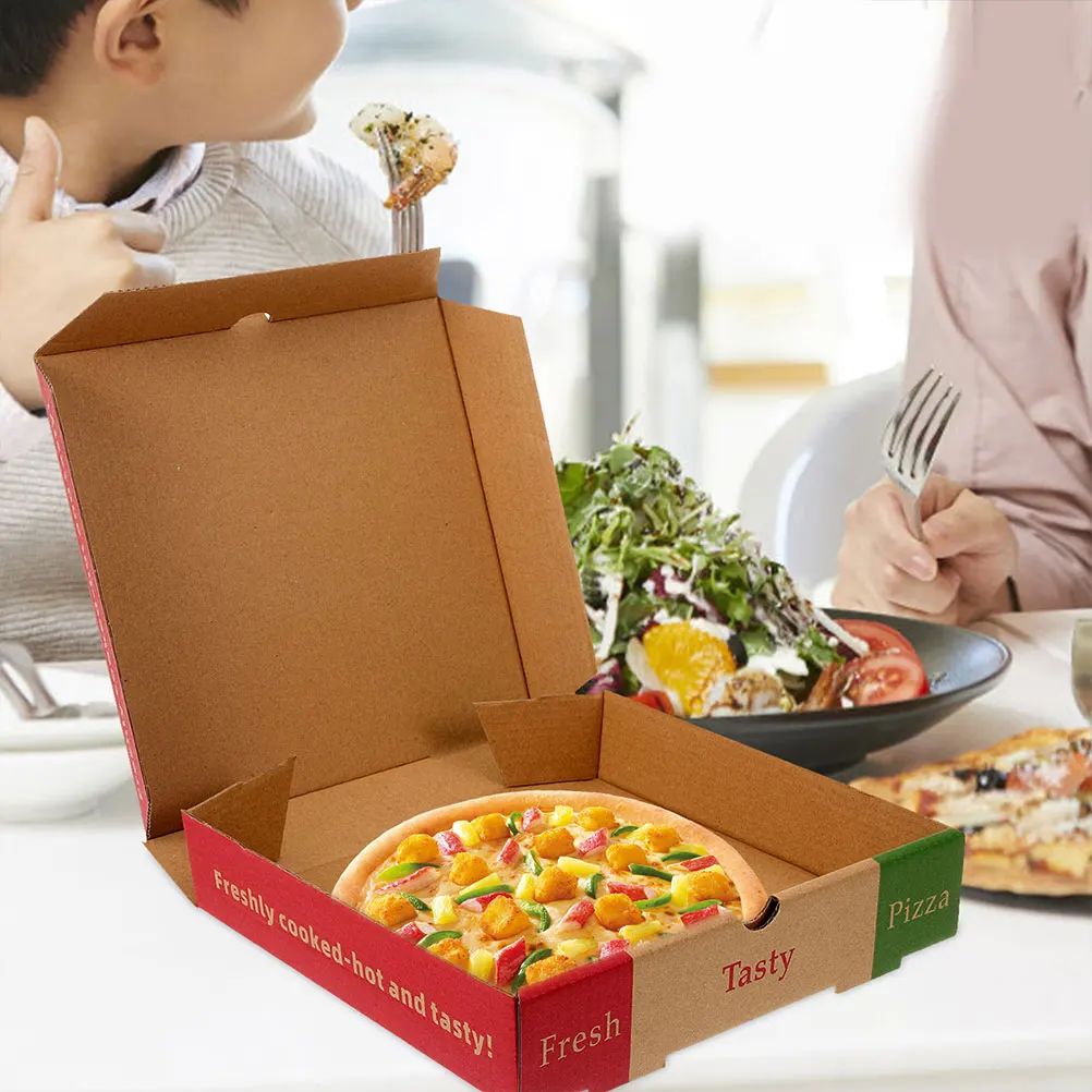 Pizza Paper Box Food Kraft Paper Pizza Box Packaging Custom Printed With Logo