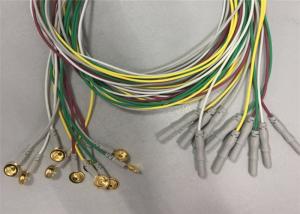China Golden Plated Electrodes EEG Cables 1.2m / 1.5m Length TPU Cable Material wholesale