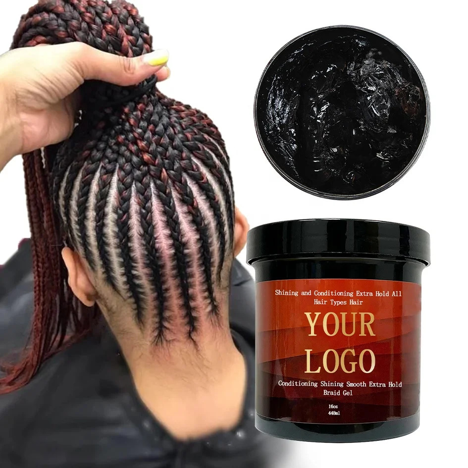 Braids Twists Braid Gel Extreme Hold Adds High Shine Edge Control Hair Wax Gel Locs Professional Performance Baiding Gel