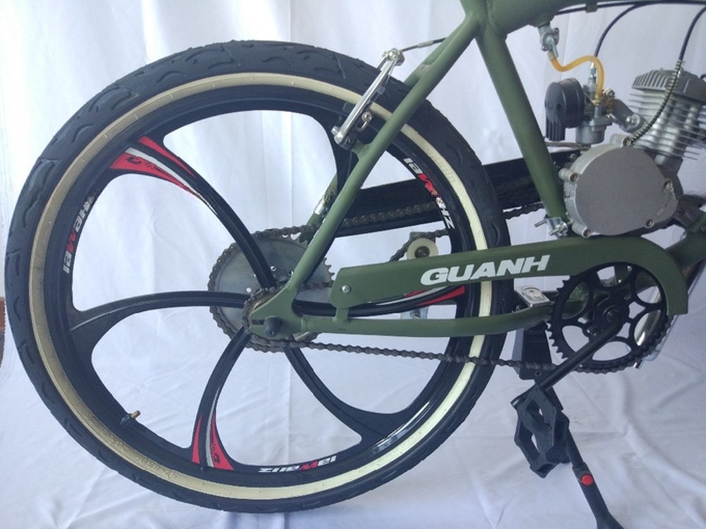 80CC Gas Bike Motorized Bicycle Chopper Fork 40-60km/h Max. Speed 2-Stroke or 4-Stroke