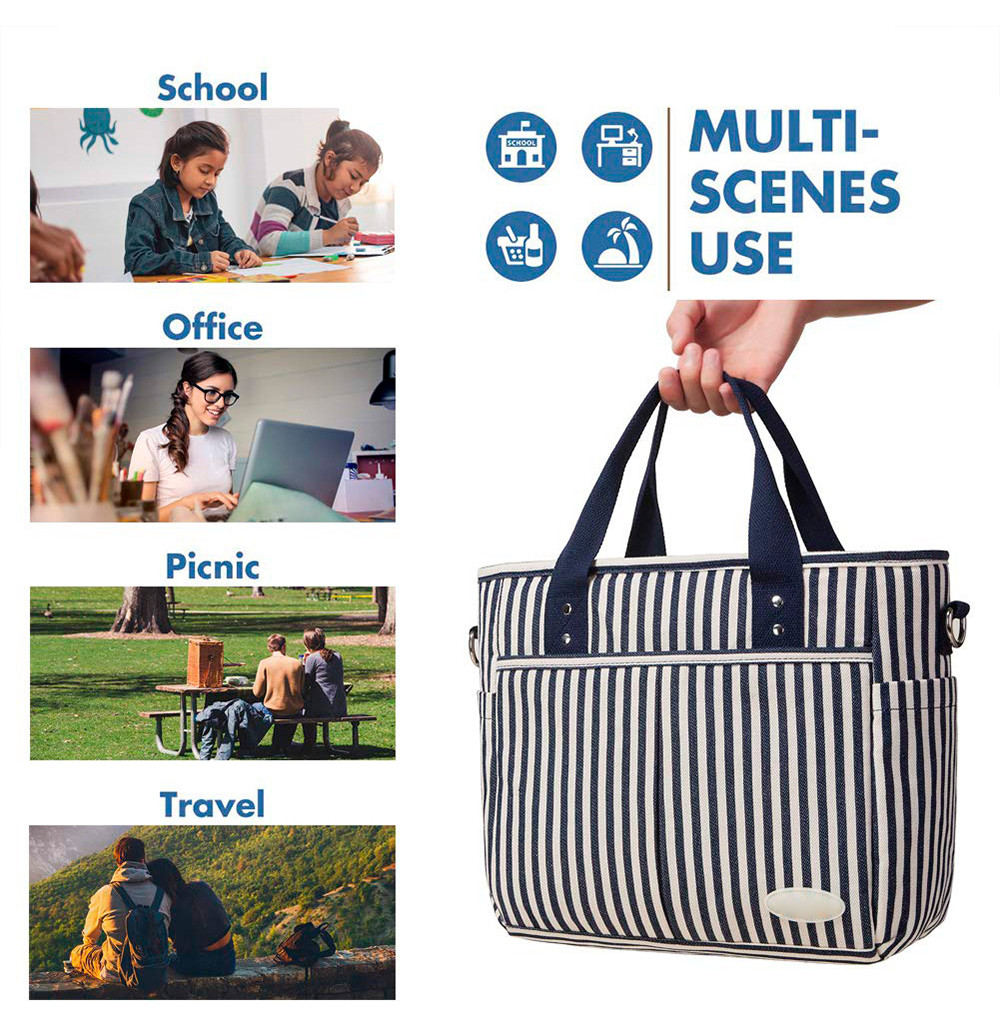 Extra Large Women Insulated Lunch Cooler Bags With Removable Shoulder Strap