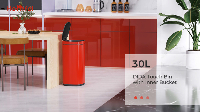 Household Office Standing Press Top Trash Can with 30L/40L/50L Capacity and Iron Structure