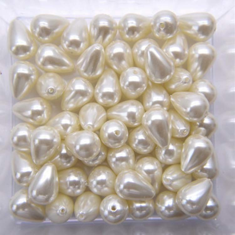 DIY Fashion Beads ABS Plastic Bead 12mmx16mm White Drop Imitation Pearls
