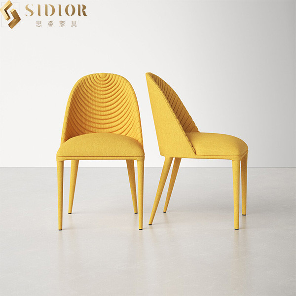 0.28 CBM Luxury Italian Mid Century Modern Dining Room Chairs Solid Wood Legs