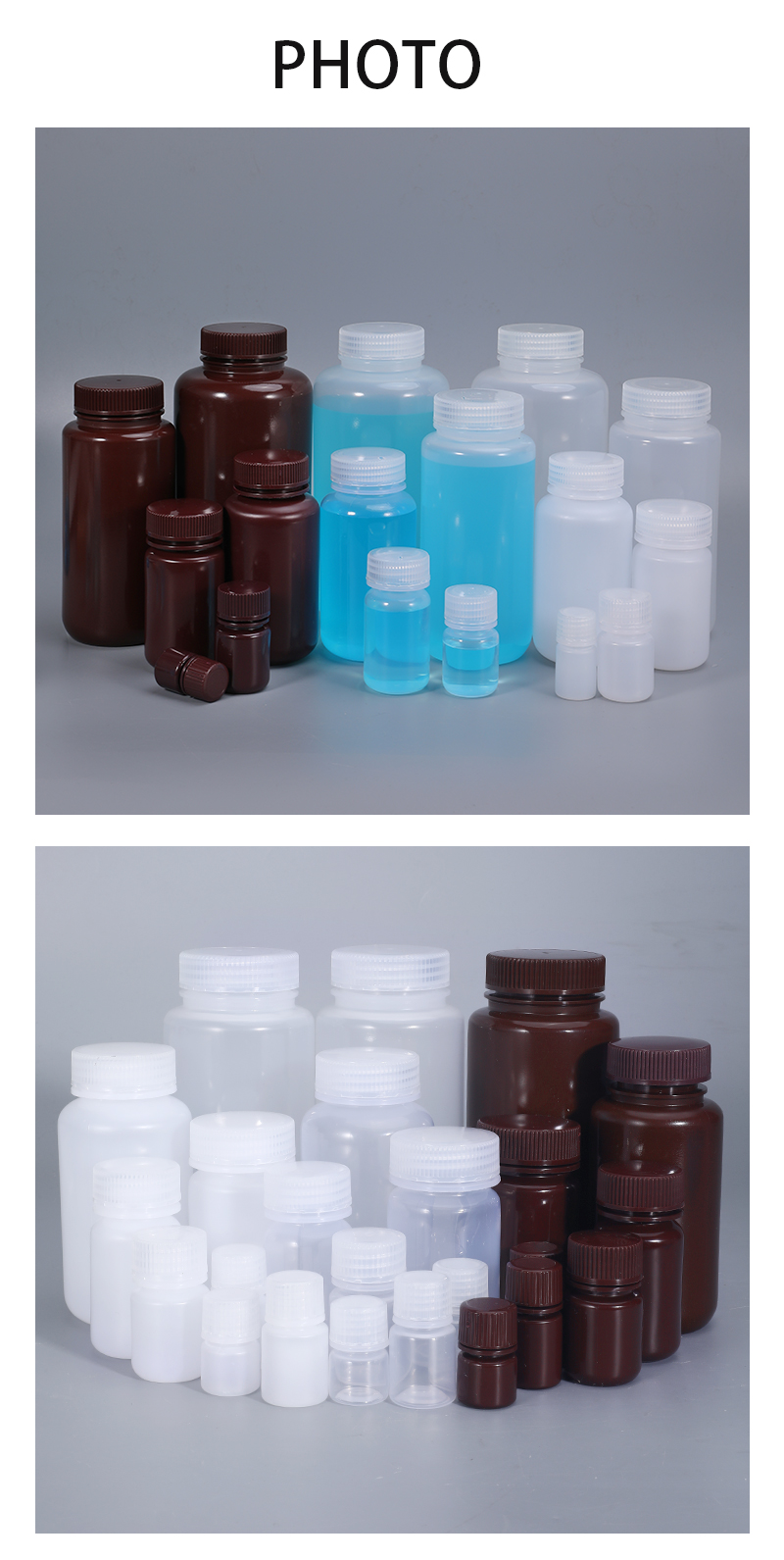 1L Transparent PP Thicken Plastic Chemical Reagent Lab Leakproof Bottles with Screw Lid