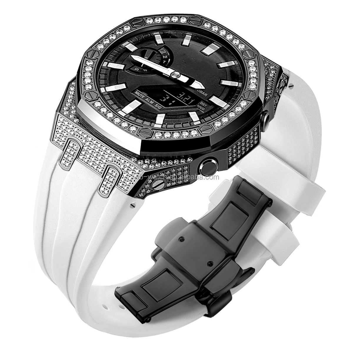 Fit For For Casio Ga2100 G Shock Luxury Stainless Steel Full Diamond Zircon Watch Case