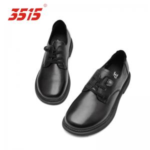 China 3515 British Lace Up Leather Shoes PU Insole Black Leather Dress Shoes wholesale