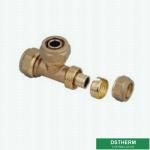 Male Threaded Tee Pex Brass Fittings Nickel Plated Screw Fittings