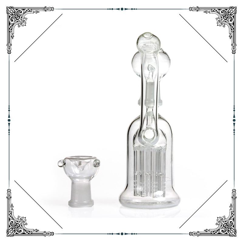 8 Tree Arms Perc Dab Oil Rig Glass Bongs Hookah Smoking Pipes Hand Blown