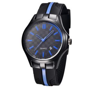 China Men's Silicone Wrist Watches , Stainless steel Caseback Waterproof Alloy Wrist Watches , OEM Men Watch wholesale
