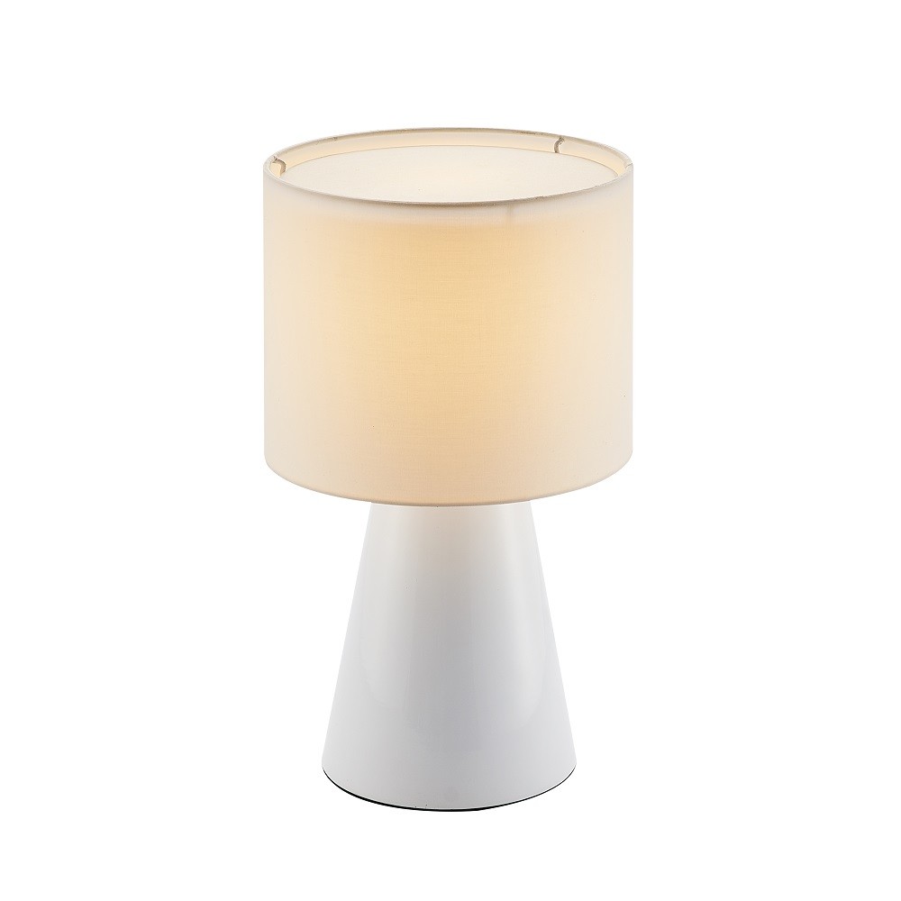Gourd Cream 110v Ceramic Table Lamp For Bedroom Corded Electric