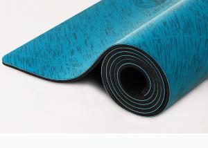 China Custom Printing PU Natural Rubber Yoga Mat Wet Absorbance Blue Color wholesale