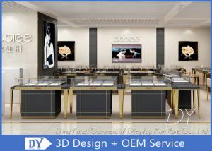 China Store Jewelry Merchandise Display Cases with Stainless Steel + Wood + Glass + Lights wholesale