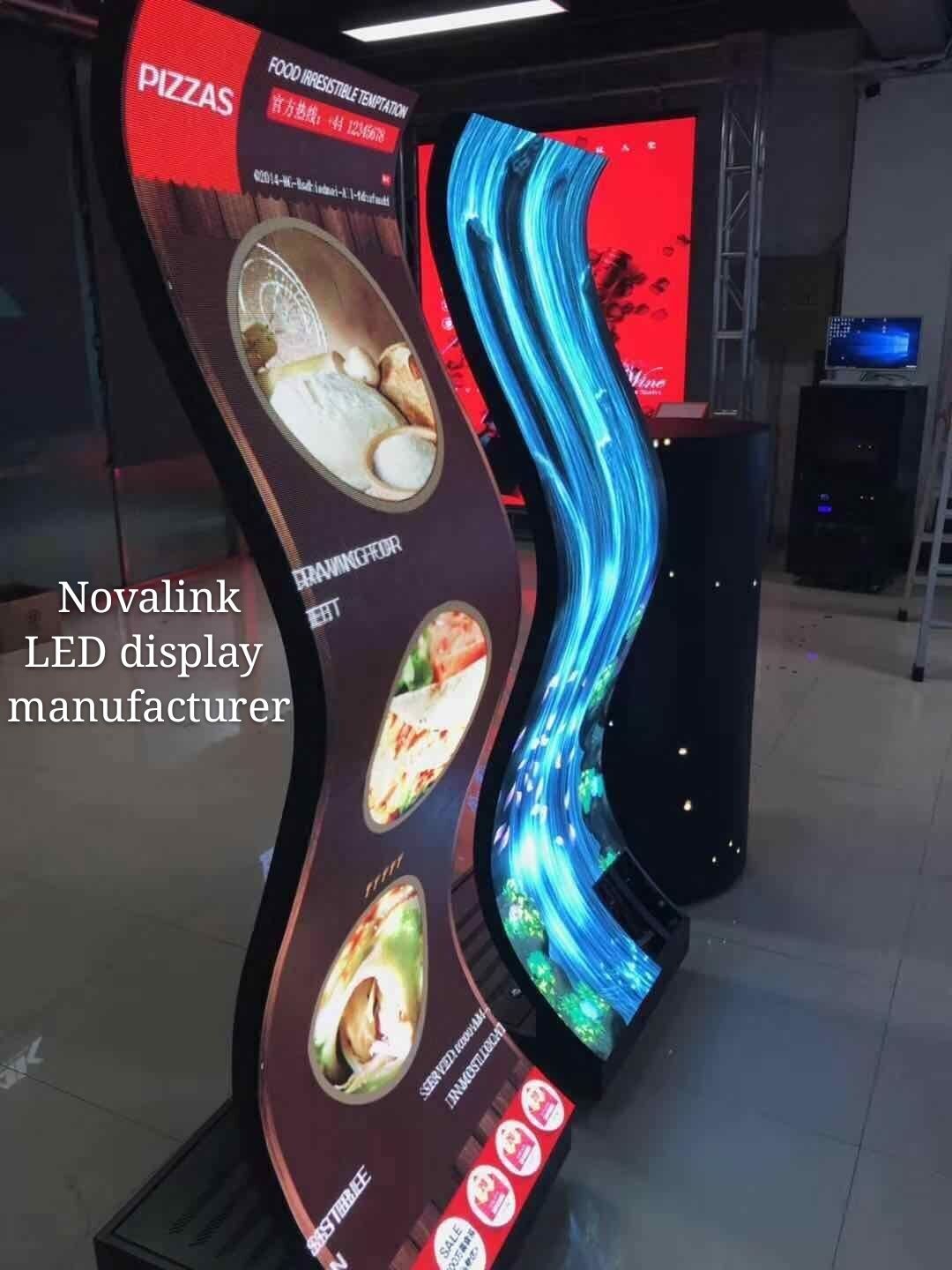 Indoor slim Wave-shape HD LED poster with soft module