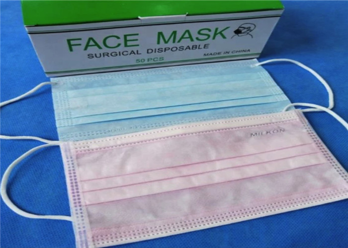 Latex Free Medical Grade Mask , 3 Ply Surgical Mask Ear Loop Or Ties Style