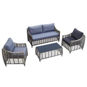 China Outdoor Sofa 4 PCS PE Rattan Wicker Garden Furniture wholesale