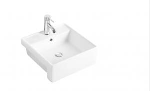 China Small Square Bathroom Wash Basin Countertop Washstand Ceramics Art Sink on sale