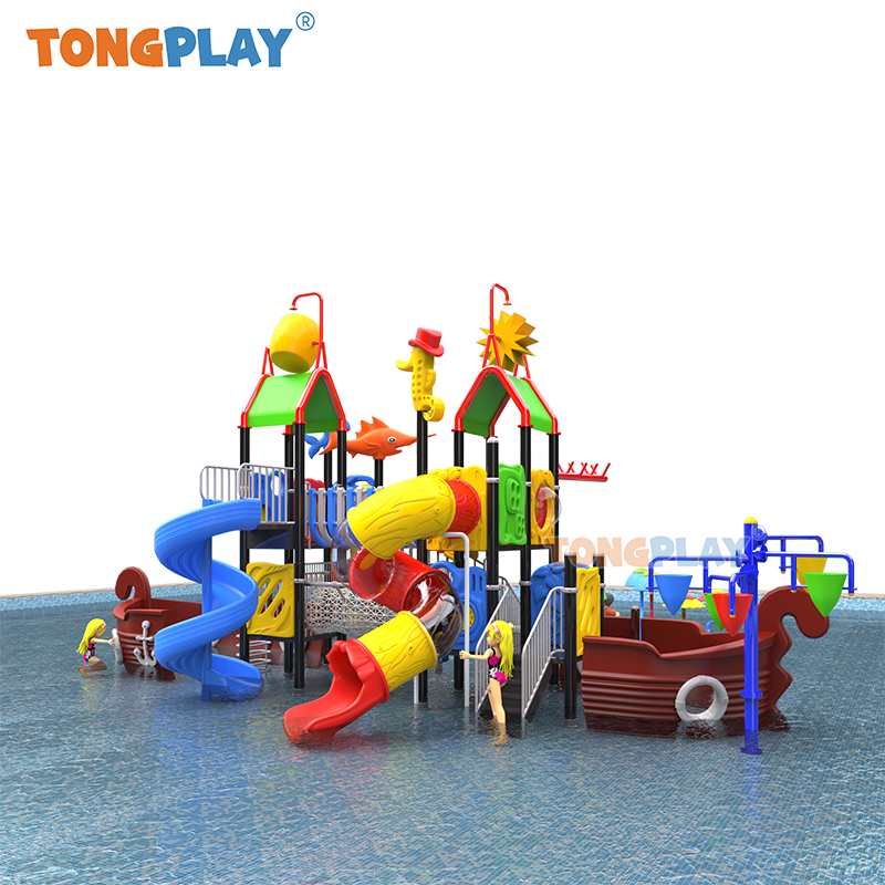 Water Park Slides Equipment Playground Fun Play Splash Plastic Slides Fiberglass/Plastic Water Play Park Equipment