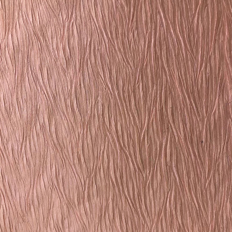 Elastane Stripe Textured Yarn Dyed Polyester Pleated Fabric 250gsm