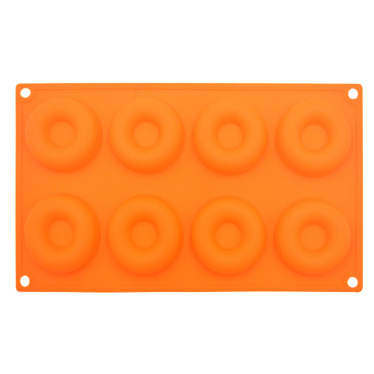 8 Cavity 3D Silicone Cake Moulds Doughnut Shape Custom Made Soap Molds