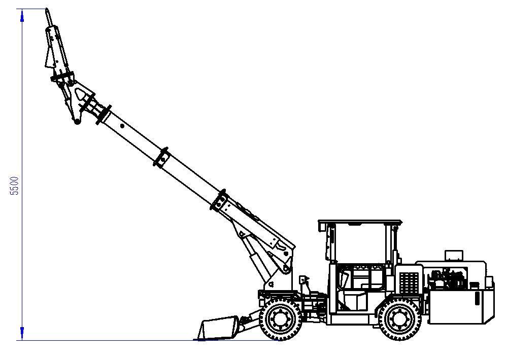 Underground Mining Scaler Diesel Power Tunnel Loose Mobile Rock Scaler Scaling Rig