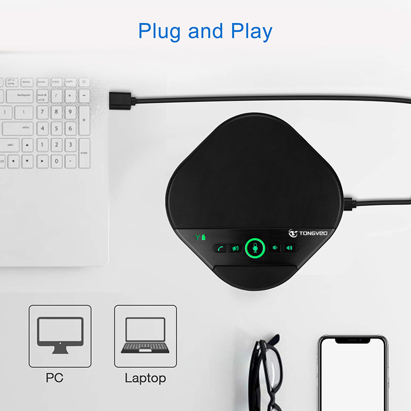 Laptop USB Driver Free Wireless PC Camera Microphone for Conference Room Sound System