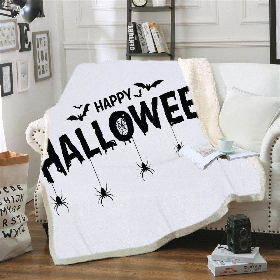 50cm*60cm soft Halloween Printed Flannel Blanket Multi Usage