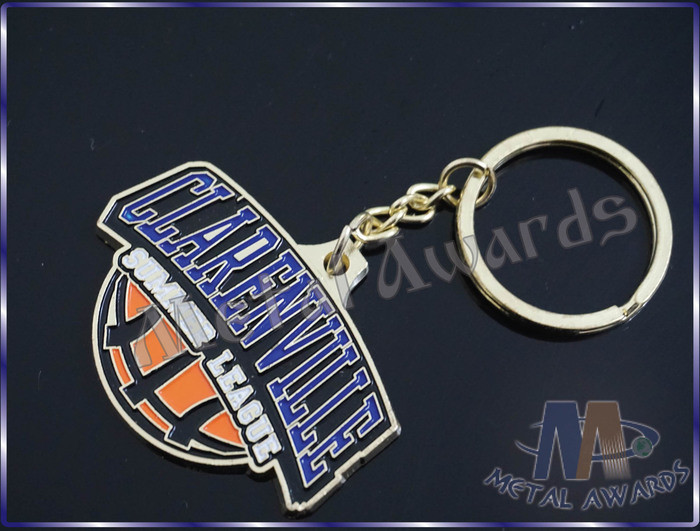 Waterproof Custom Metal Key Chains Basketball Keyrings With Split Ring