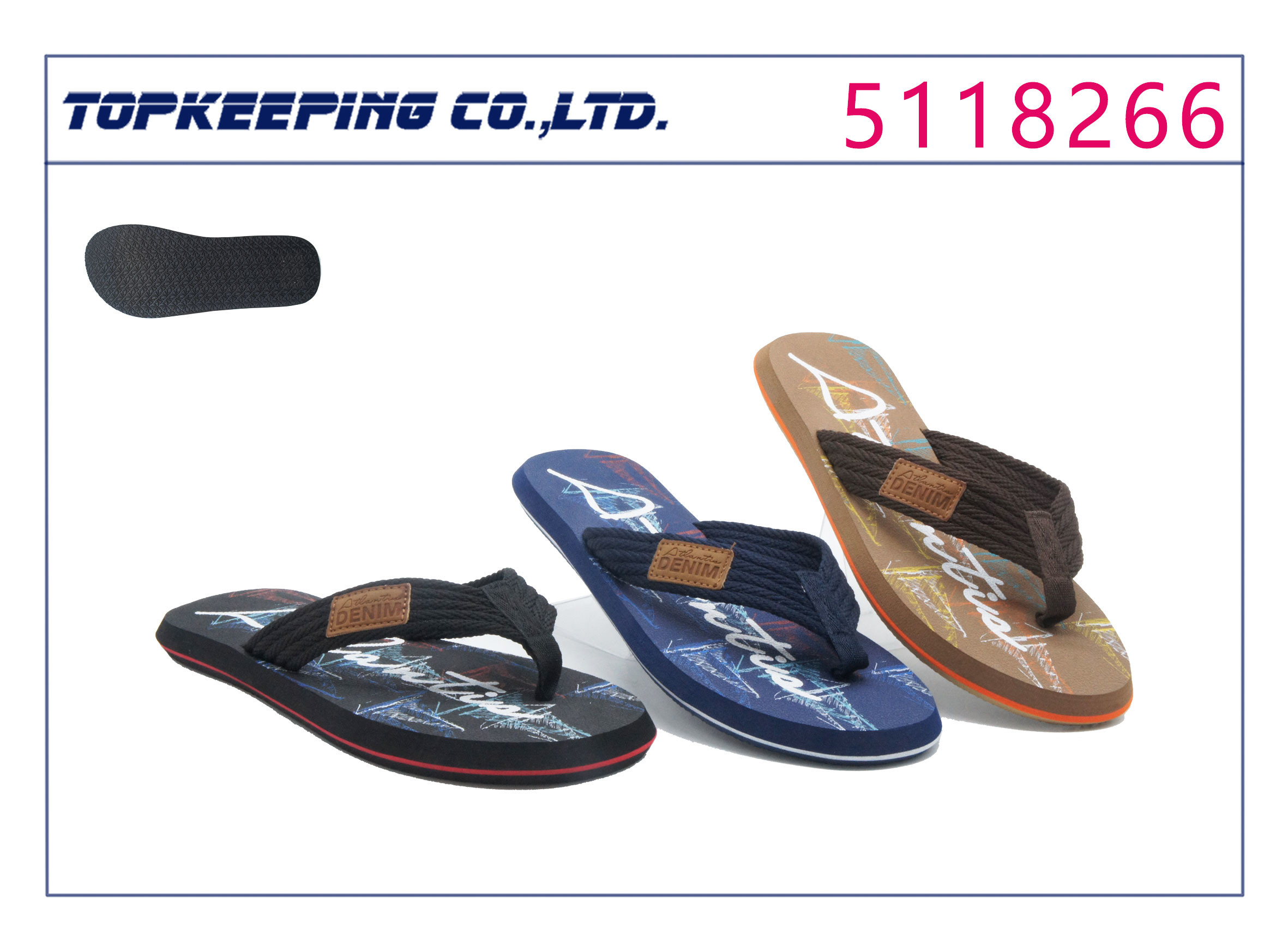 Summer Men Rubber Slipper Reef Anti Bacterial Thong SLipper EVA