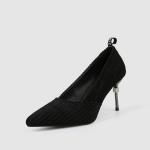 ZM007 9871-1 Pointed Stripe Suede Ladies High-Heeled Shoes Stiletto Nightclub
