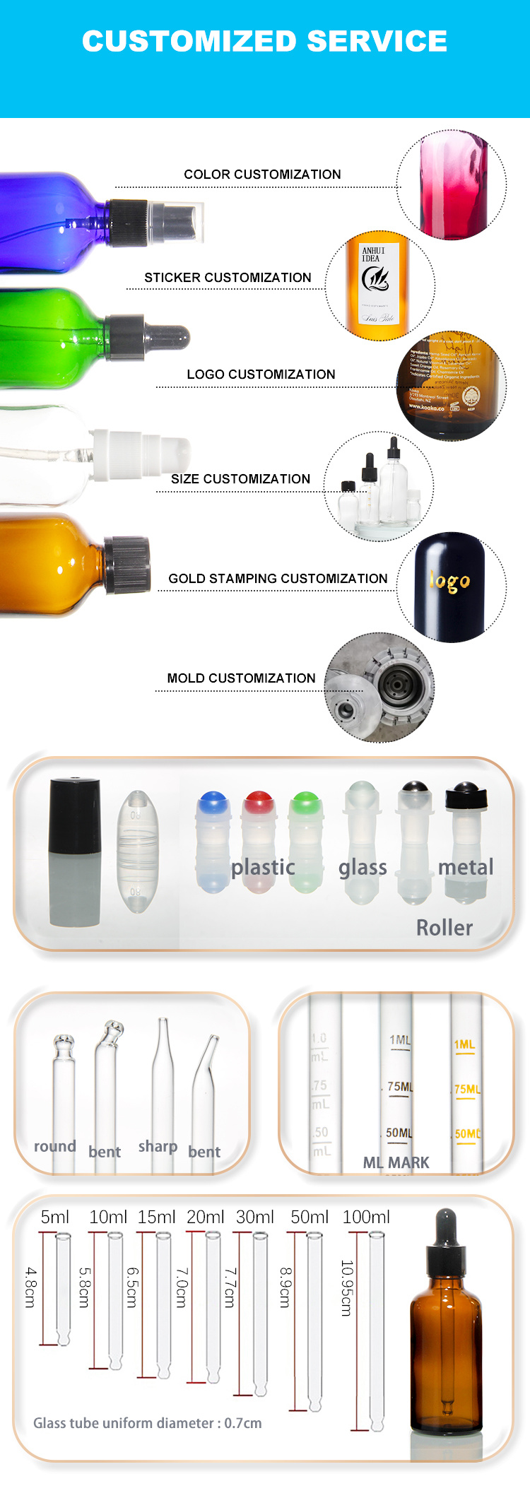 Wood Cap Glass Dropper Bottle Essential Oil Bottle